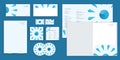 Diamond Shapes Crystal Blue Corporate Business Identity Stationery