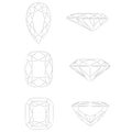 Diamond shapes vector: Pear - Cushion - Radiant Royalty Free Stock Photo