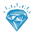 Diamond shining. jewel, treasure symbol vector illustration