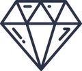 Diamond shiny jewellery stone monochrome vector