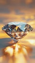 A diamond is shown in a close up on a yellow background Royalty Free Stock Photo
