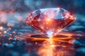 A diamond is shown on a dark background Royalty Free Stock Photo