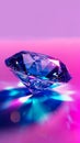A diamond is shown on a pink and blue background Royalty Free Stock Photo
