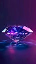 A diamond is shown on a purple background Royalty Free Stock Photo