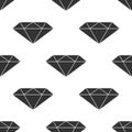 Diamond sign icon seamless pattern on white background. Jewelry symbol. Gem stone Royalty Free Stock Photo