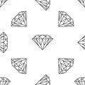 Diamond sign isolated seamless pattern on white background. Jewelry symbol. Gem stone Royalty Free Stock Photo