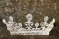 Diamond Silver Crown for Miss Pageant Beauty Contest, Crystal Tia Royalty Free Stock Photo