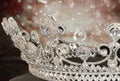 Diamond Silver Crown for Miss Pageant Beauty Contest, Crystal Tia Royalty Free Stock Photo