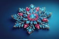 Diamond snowflake flower. Gemstones in the shape of a flower