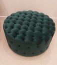 Diamond sofa living room posh tufted round accent ottoman in emerald green velvet