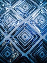 Diamond square blue silver sequins Royalty Free Stock Photo