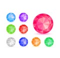 Diamond Stone Icon Set Royalty Free Stock Photo