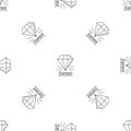 Diamond stone pattern seamless vector Royalty Free Stock Photo