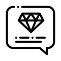 Diamond Stone In Quote Frame Icon Thin Line Vector