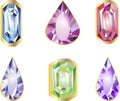 Diamond stones set Royalty Free Stock Photo