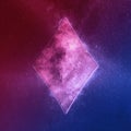 Diamond symbol Red Blue. Playing card. Abstract night sky background Royalty Free Stock Photo