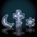 Diamond symbols Judaism, Christianity, Islam Royalty Free Stock Photo