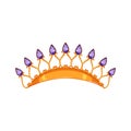 diamond tiara crown cartoon vector illustration Royalty Free Stock Photo