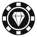 Diamond token icon simple vector. Badge quality