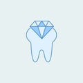 Diamond tooth 2 colored line icon. Simple colored element illustration. Outline symbol design from dental set Royalty Free Stock Photo