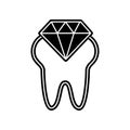 Diamond tooth icon. Element of Dantist for mobile concept and web apps icon. Glyph, flat icon for website design and development, Royalty Free Stock Photo
