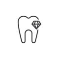 Diamond tooth outline icon Royalty Free Stock Photo