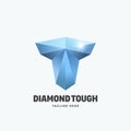 Diamond Tough Letter T. Abstract Vector Emblem, Sign or Logo Template.