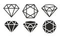 Diamond Vector Icon Illustration set Royalty Free Stock Photo