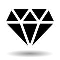 Diamond vector icon over white Royalty Free Stock Photo
