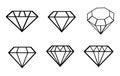 Diamond vector icons set Royalty Free Stock Photo