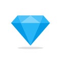 Diamond vector illustration. Jewelry crystal blue icon