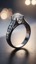 Diamond wedding ring illustration ai generated