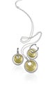 Diamond white and yellow gold fashion necklace and earring set