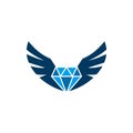 diamond wings abstract icon logo Royalty Free Stock Photo