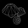 Diamond Wireframe low poly mesh