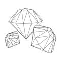 Diamond Wireframe low poly mesh