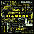 diamond word cloud,text, word cloud use for banner, painting, motivation, web-page, website background, t-shirt & shirt printing,