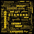 diamond word cloud,text, word cloud use for banner, painting, motivation, web-page, website background, t-shirt & shirt printing,