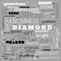 diamond word cloud,text, word cloud use for banner, painting, motivation, web-page, website background, t-shirt & shirt printing,