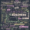 diamond word cloud,text, word cloud use for banner, painting, motivation, web-page, website background, t-shirt & shirt printing,