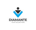 Diamond worker logo template. Recruitment vector design