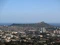 Diamondhead and the city of Honolulu of Oahu Royalty Free Stock Photo