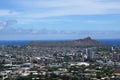 Diamondhead and the City of Honolulu on Oahu Royalty Free Stock Photo