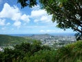 Diamondhead and the city of Honolulu on Oahu on a nice day Royalty Free Stock Photo