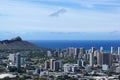 Diamondhead and the city of Honolulu on Oahu on a nice day Royalty Free Stock Photo