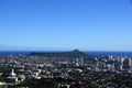 Diamondhead and the city of Honolulu on Oahu on a nice day Royalty Free Stock Photo