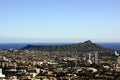 Diamondhead and the city of Honolulu on Oahu on a nice day Royalty Free Stock Photo