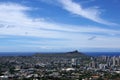 Diamondhead and the city of Honolulu on Oahu on a nice day Royalty Free Stock Photo