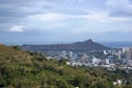 Diamondhead and the city of Honolulu on Oahu on a nice day Royalty Free Stock Photo