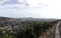 Diamondhead and the city of Honolulu on Oahu panoramic Royalty Free Stock Photo